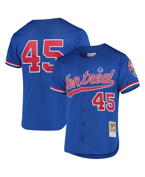 Мужская футболка pedro martinez blue montreal expos 1997 cooperstown collection mesh batting practice jersey Mitchell & Ness, синий