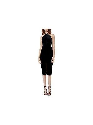 Женское велюровое коктейльное платье миди без рукавов BARDOT с черным галстуком, L