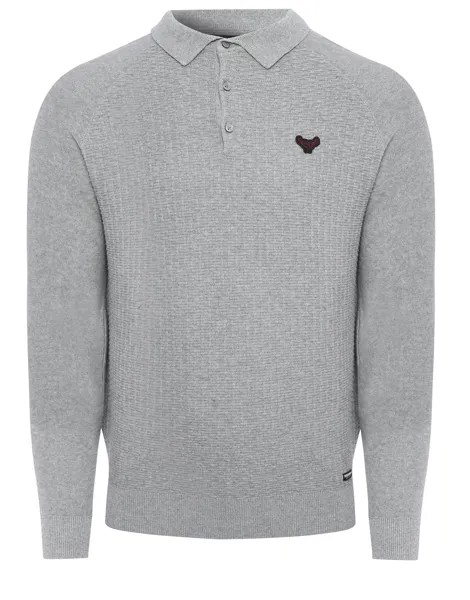 Поло Threadbare Langarm Polo Thorton, серый