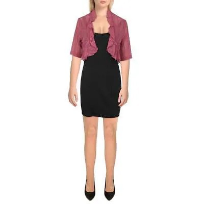Женская вязаная куртка-болеро с оборками и открытым передом Connected Apparel Petites BHFO 1526