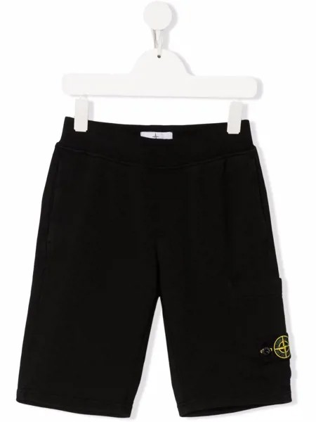 Stone Island Junior шорты с нашивкой-логотипом