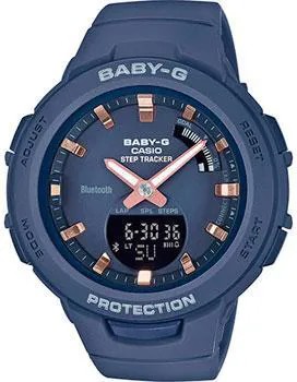 Японские наручные  женские часы Casio BSA-B100-2AER. Коллекция Baby-G