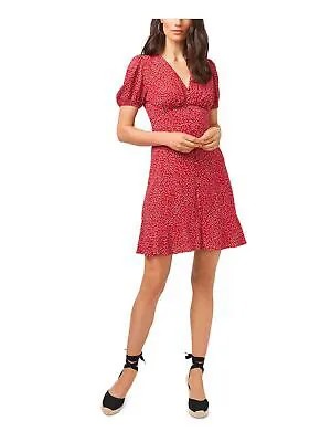 1. STATE Женское красное платье с декоративными пуговицами спереди, короткое вечернее платье с завышенной талией S