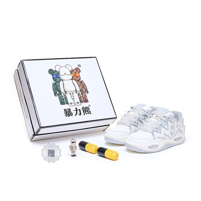 Кроссовки Violent bears Skateboarding Shoes Unisex Low-top, белый/черный
