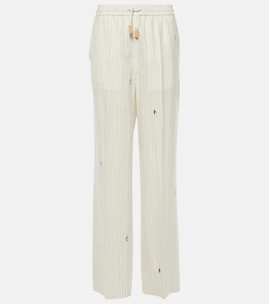 Широкие брюки из шелка и хлопка Loewe, мультиколор