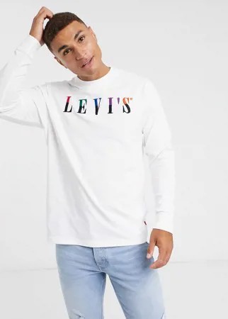 Белый лонгслив с логотипом Levi's