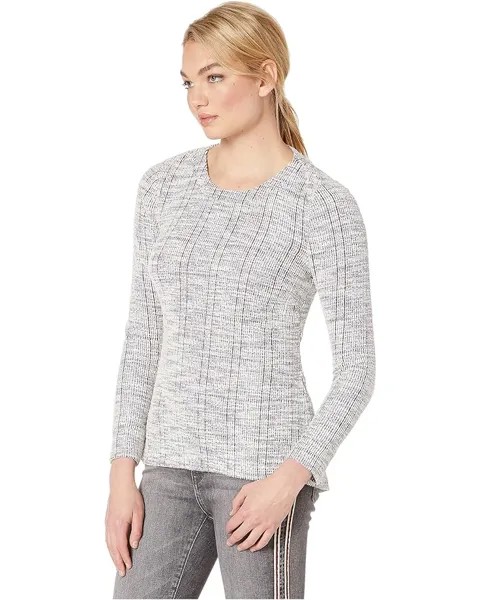 Топ BCBGeneration Tie Back Long Sleeve Knit Top, мульти