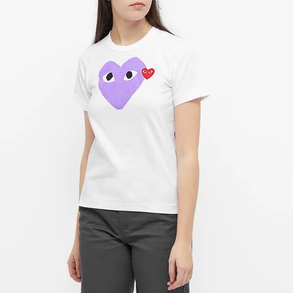 Футболка Comme des Garcons Play Women's Double Heart Logo Tee