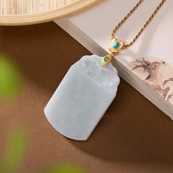 Ретро-кулон Hetian Jade Xiangyun с карточкой инцидента для мужчин и женщин Мужская популярная цепочка со знаками Зодиака тигра ювелирные изделия