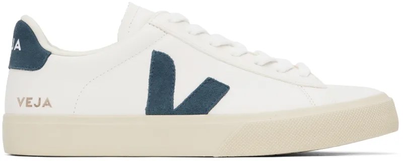 Бело-синие кожаные кроссовки Campo Veja, цвет Extra white/California