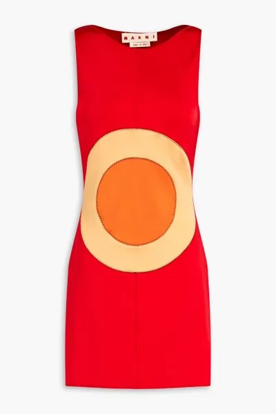 Мини-платье из джерси в стиле колор-блок Marni, красный