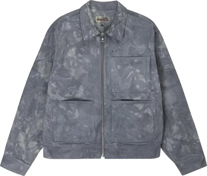 Куртка Stussy Wonderland Hand-Dyed Work Jacket Charcoal, серый