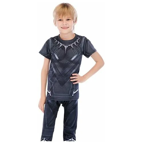 Костюм CODY LUNDIN для мальчиков, футболка и тайтсы, размер 8, серебряный, черный