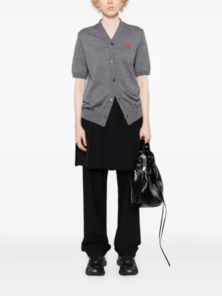Comme Des Garçons Play шерстяной кардиган с нашивкой, серый