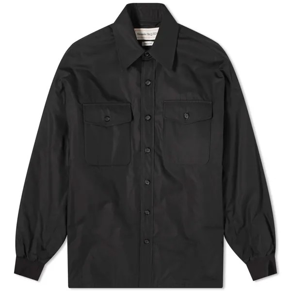 Рубашка Alexander Mcqueen Padded Seal Logo Overshirt, черный