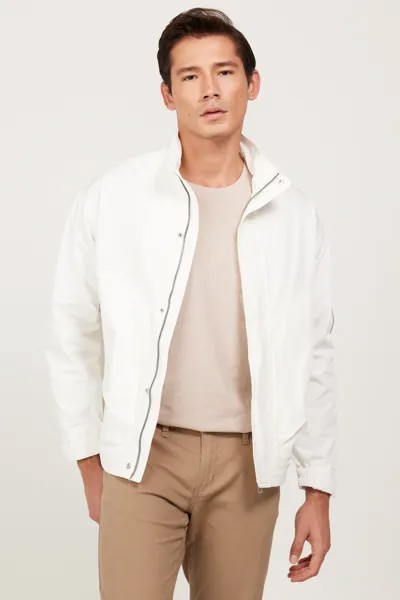 Мужское белое пальто стандартного кроя с воротником-стойкой нормального кроя AC&Co Altinyildiz Classics, белый