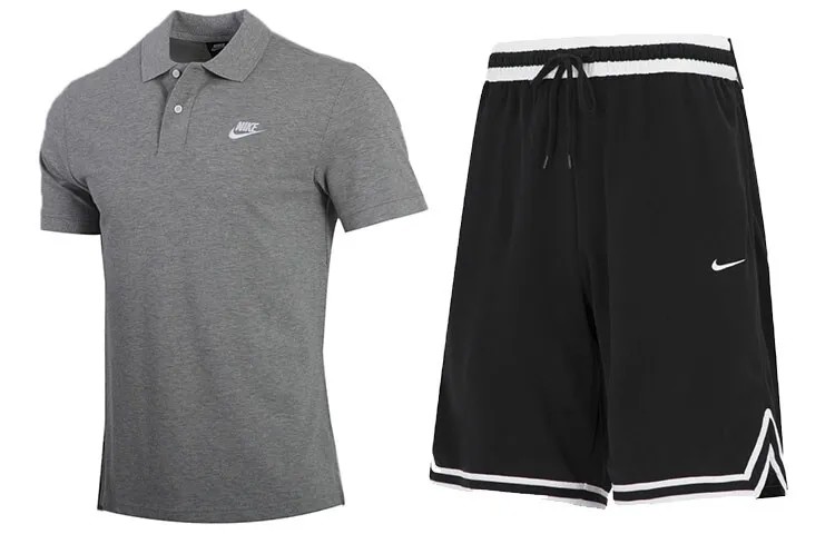 Повседневная спортивная мужская серая куртка и черные брюки Nike, черный