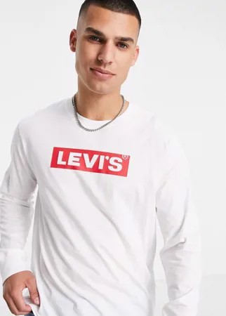 Белый свободный лонгслив с логотипом Levi's