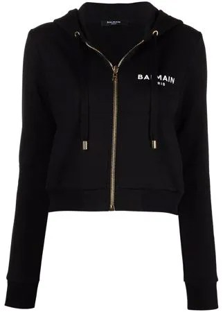 Balmain худи на молнии с логотипом