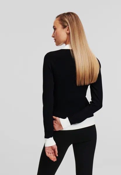 Вязаный свитер LOGO TURTLENECK KARL LAGERFELD, черный