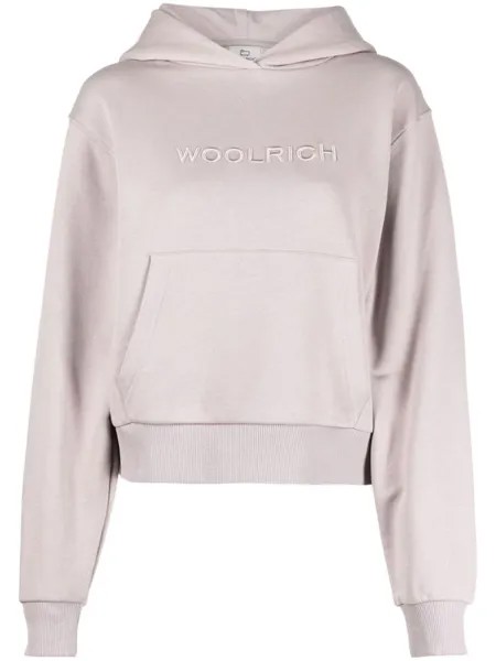 Woolrich худи с вышитым логотипом, фиолетовый