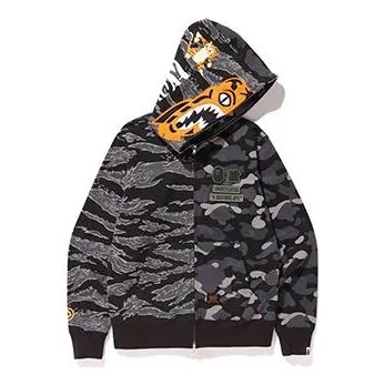 Толстовка A BATHING APE BAPE x Undefeated Tiger Shark Half Full Zip, цвет camouflage