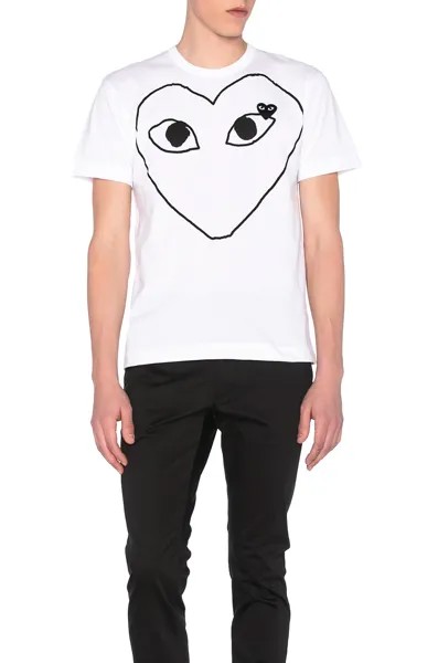 Футболка Comme des Garçons Black Emblem Cotton, белый