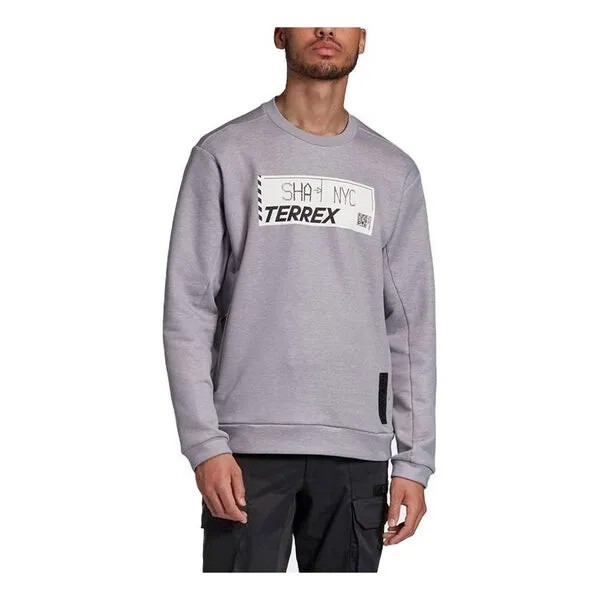 Толстовка adidas Terrex Outdoor Solid Color Alphabet Pullover Gray, серый