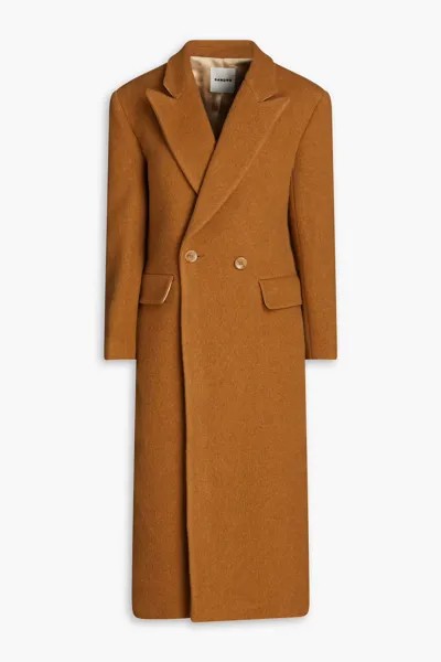Двубортное пальто Riccardo из смесового фетра Sandro, коричневый