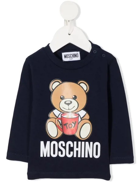 Moschino Kids футболка с логотипом и круглым вырезом
