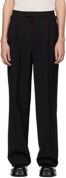 Черные брюки со складками Ami Paris, цвет Black