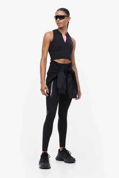 Укороченная спортивная футболка от drymove H&M, черный