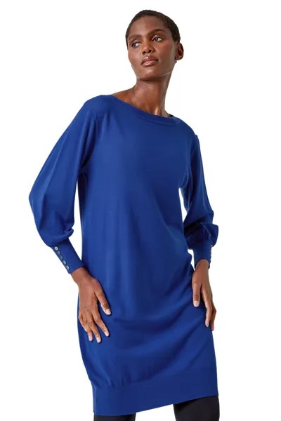 Трикотажное платье-джемпер с пуговицами Roman, синий