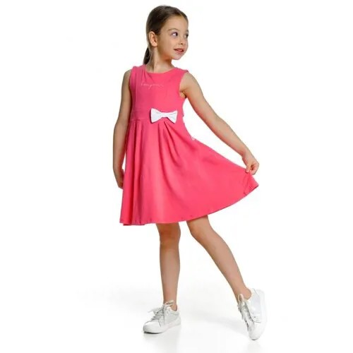 Платье Mini Maxi, хлопок, трикотаж, размер 98, коралловый
