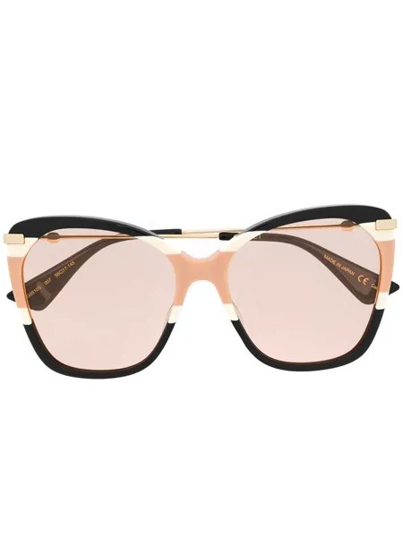 Gucci Eyewear солнцезащитные очки в массивной оправе 'бабочка'