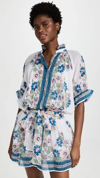 Платье Juliet Dunn Blouson in Rose Border Print, белый