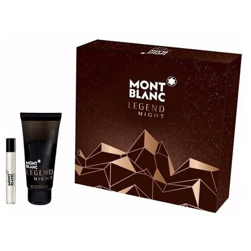 Mont Blanc LEGEND NIGHT Набор Мужская туалетная вода 7,5 мл+гель для бритья 50 мл