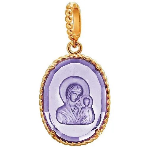 Кулоны Эстет Золотые иконка, мощевик с аметистом, казанская