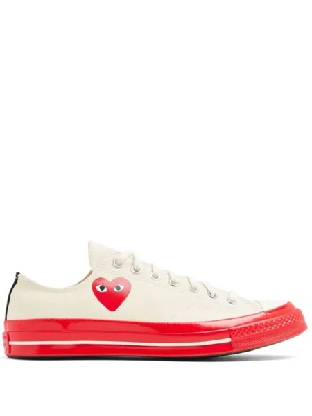 Кроссовки Comme Des Garçons из парусины на контрастной подошве, белый
