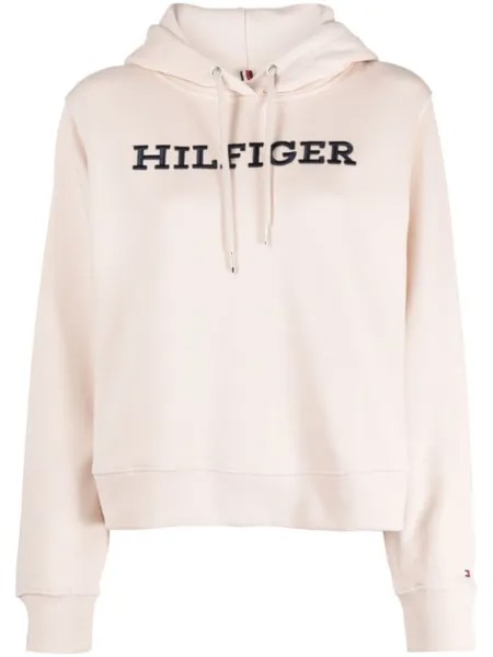 Tommy Hilfiger худи с вышитым логотипом, нейтральный цвет