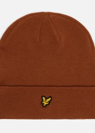 Шапка Lyle & Scott Beanie, цвет коричневый