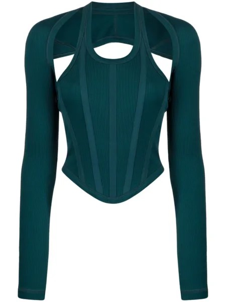 Dion Lee топ-корсет Modular, зеленый