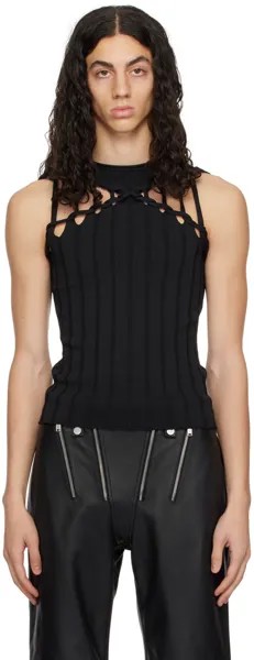 Эксклюзивная черная майка SSENSE с оплеткой X Dion Lee