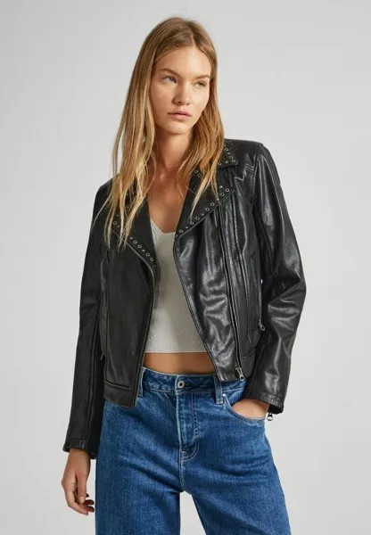 Кожаная куртка Pepe Jeans, черный