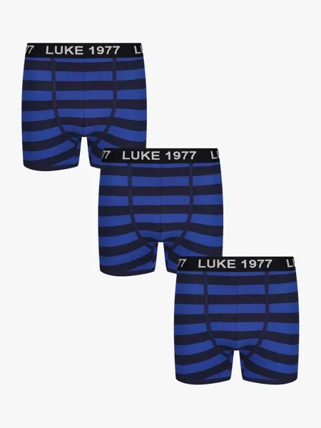 Боксеры из хлопковой смеси в полоску селитры LUKE 1977, темно-синий