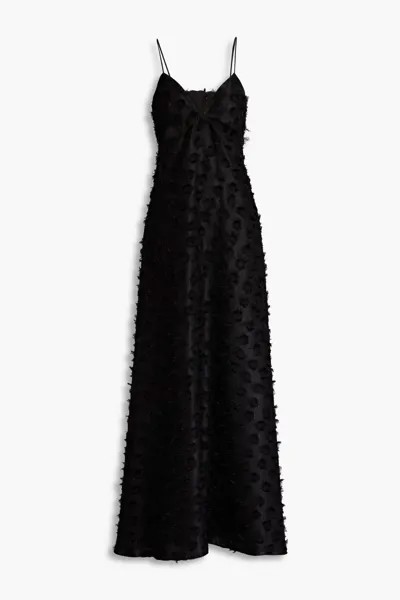 Жаккардовое платье-купе с вырезами Zac Posen, черный