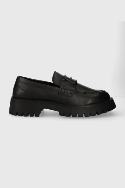 Мокасины из кожи MOCASSIN Guess, черный