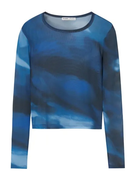 Лонгслив Pull&Bear, морской синий/королевский синий/светло-синий/темно-синий