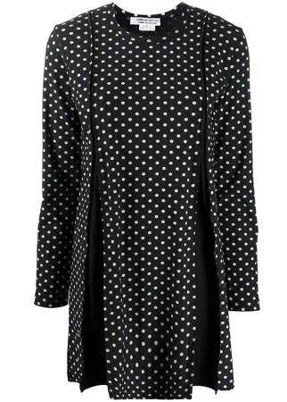 Comme Des Garçons Comme Des Garçons платье миди со складками и узором в горох