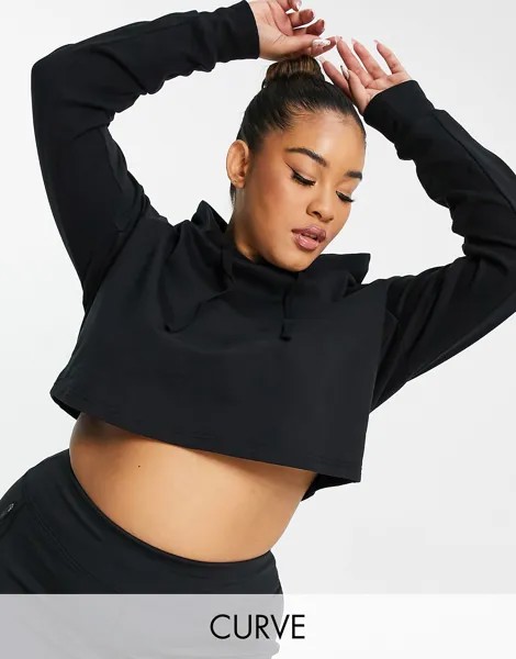 Спортивная худи из джерси с петлей ASOS 4505 Curve icon co ord
